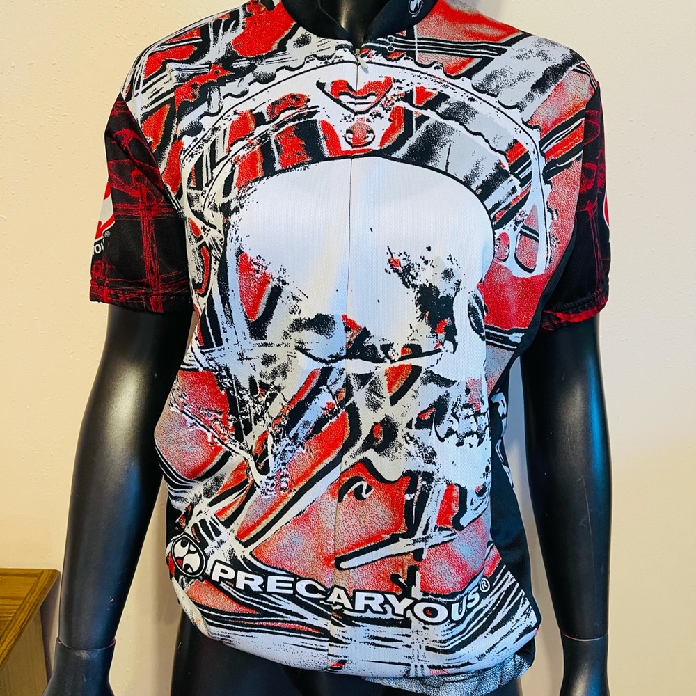 #0179 Precarious Men’s Biking Jersey Shirt Sz L